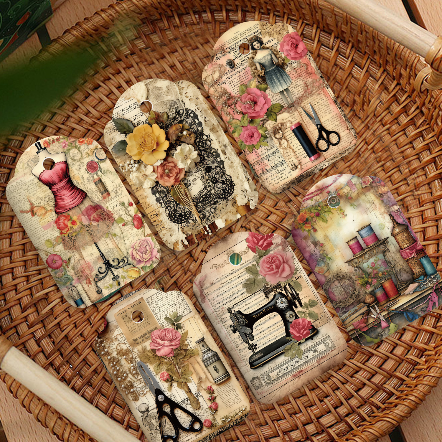 48pcs/set Vintage Sewing Machi - Sewing Label ulasan dan harga