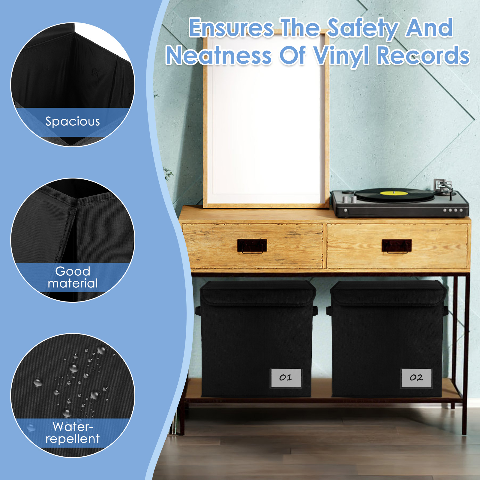 1/2Pcs Vinyl Record Storage Bo - Sewing Label ulasan dan harga