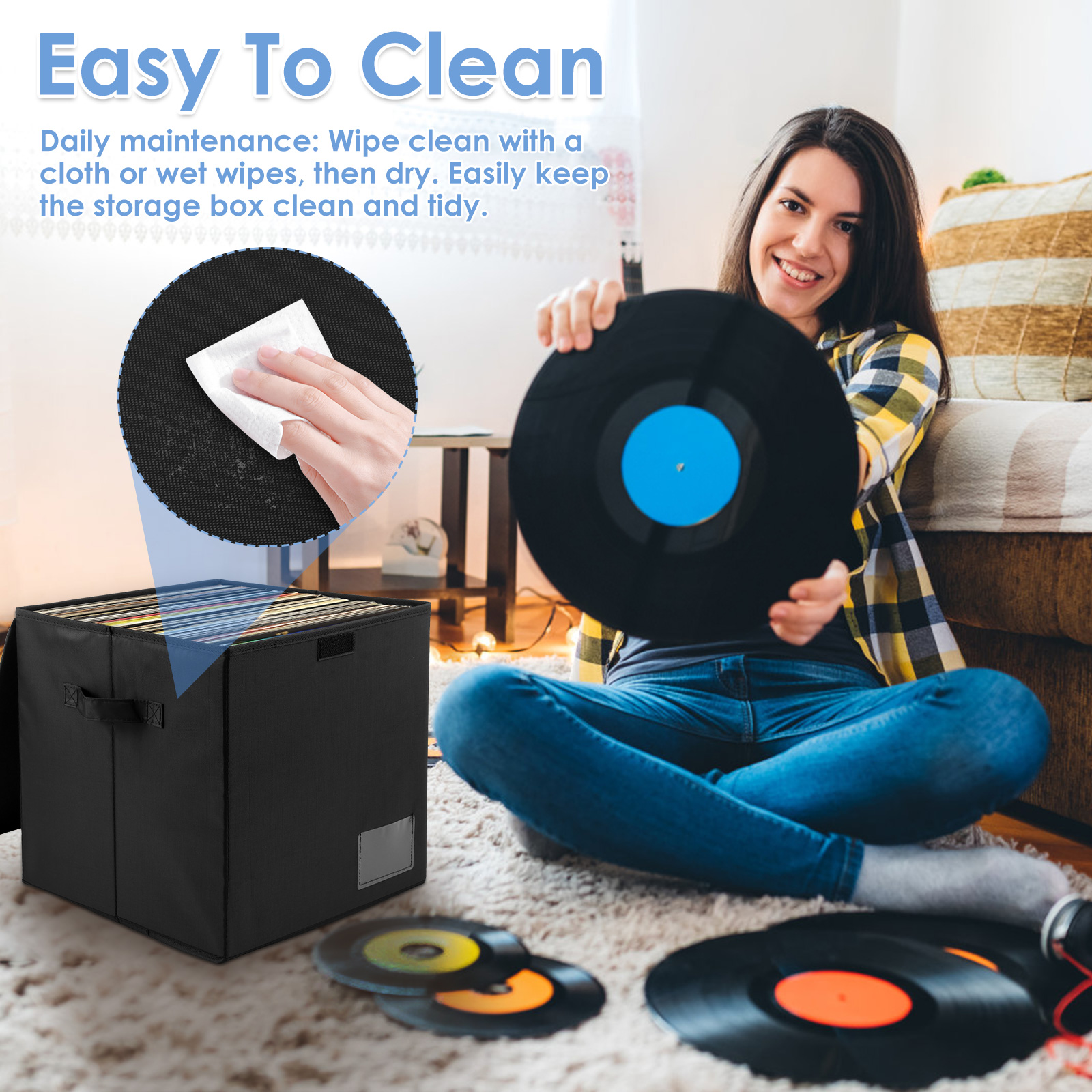 1/2Pcs Vinyl Record Storage Bo - Sewing Label ulasan dan harga