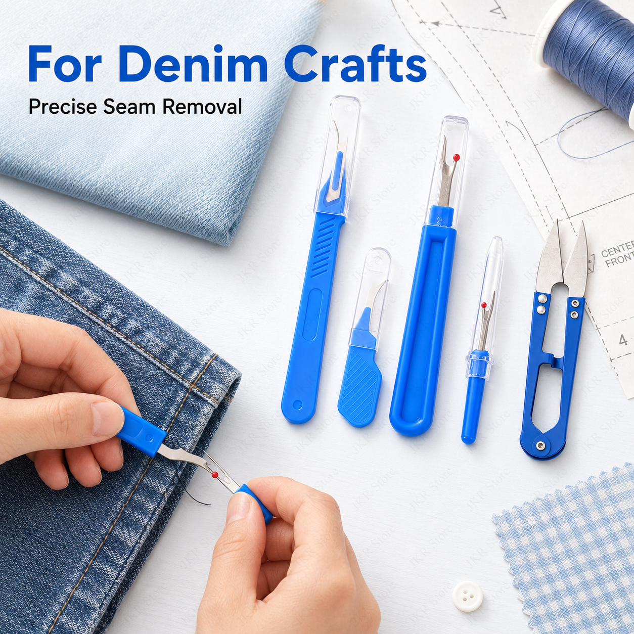 Blue Sewing Kit 5Pcs Thread Ri - Sewing Repair ulasan dan harga