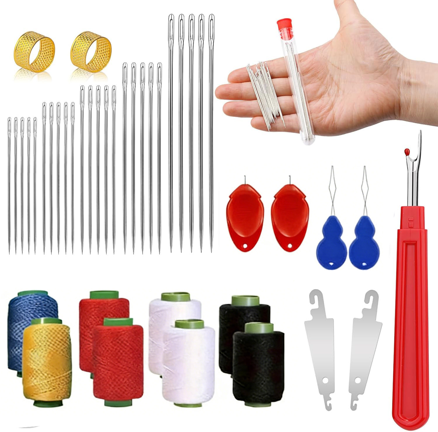 43pcs Big Eye Sewing Needle Ki - Sewing Repair ulasan dan harga