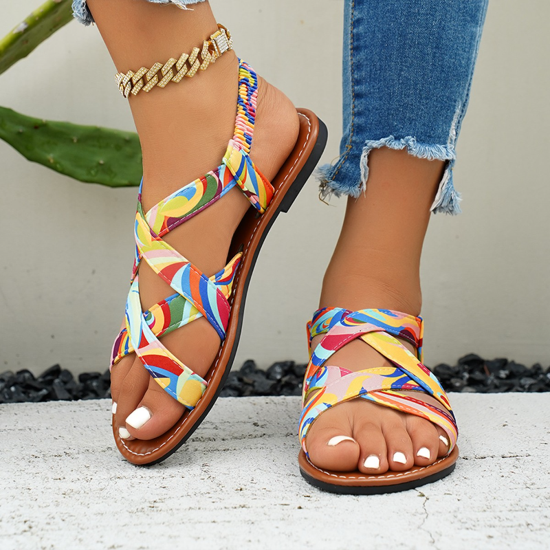 2026 New Summer Women Flat San - Elastic Waistband Roll ulasan dan harga