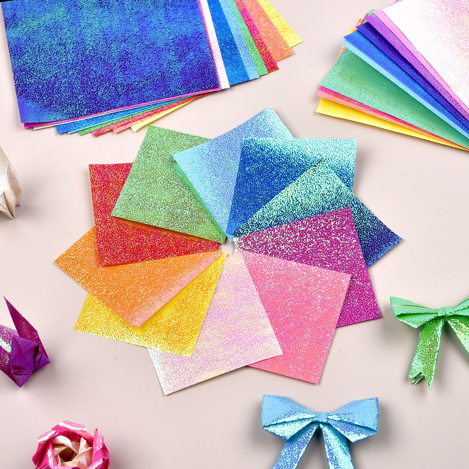 50pcs Glittering Origami Paper - Pattern Tissue Paper ulasan dan harga