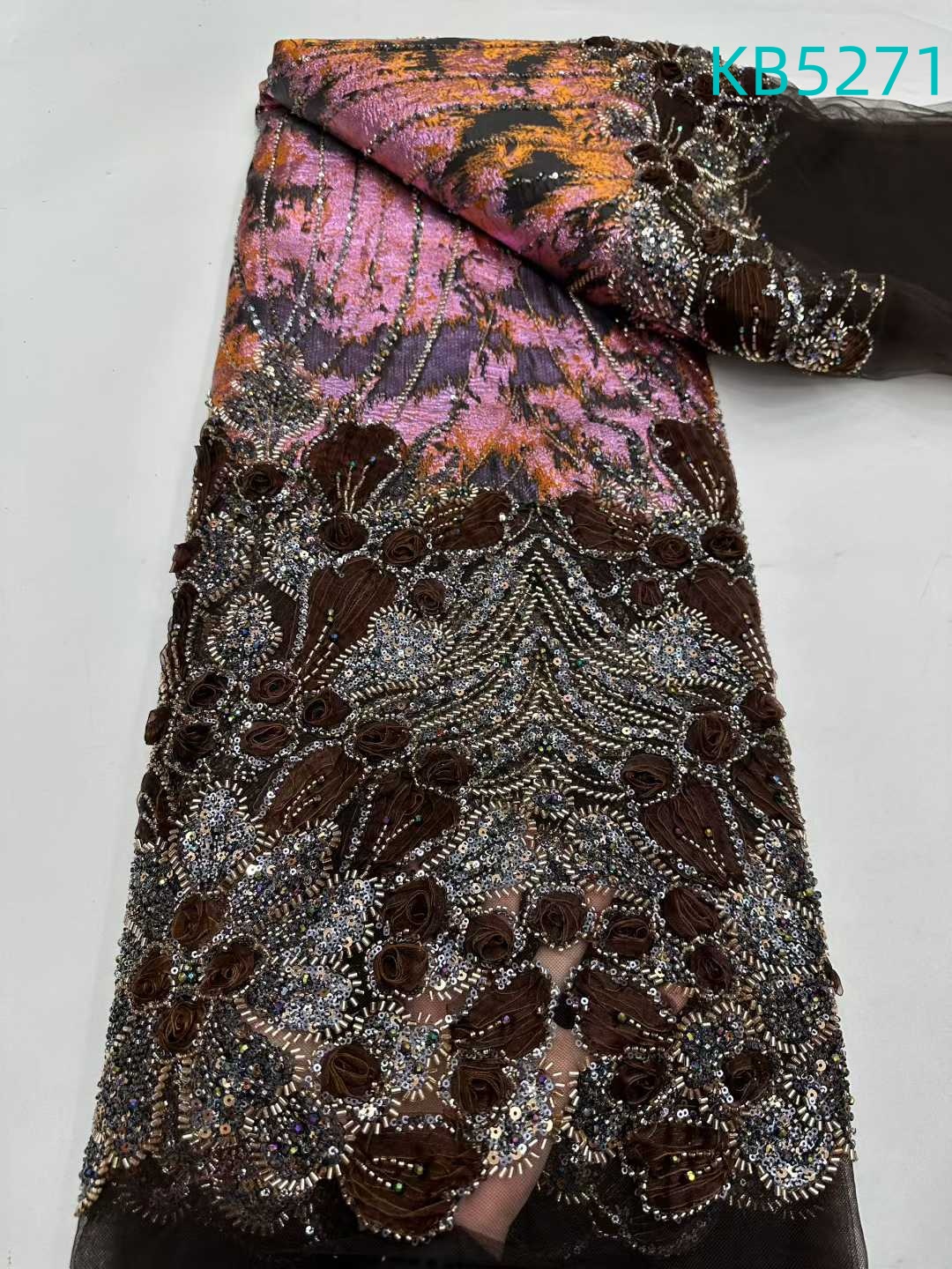 Nigerian Lace Fabric 5 Yards H - Sewing Velvet Fabric ulasan dan harga