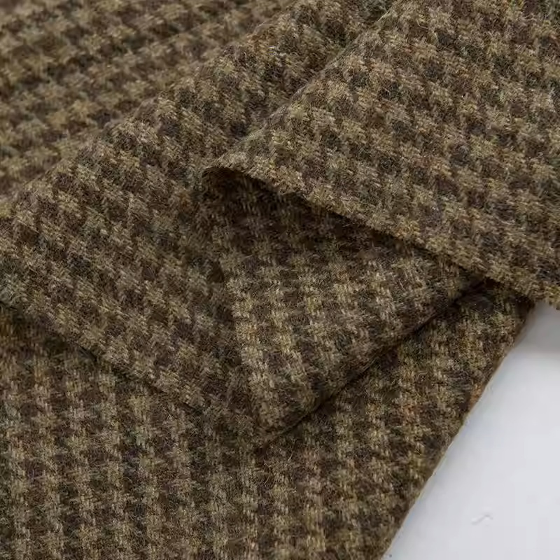 Light Coffee Small Houndstooth - Sewing Tweed ulasan dan harga