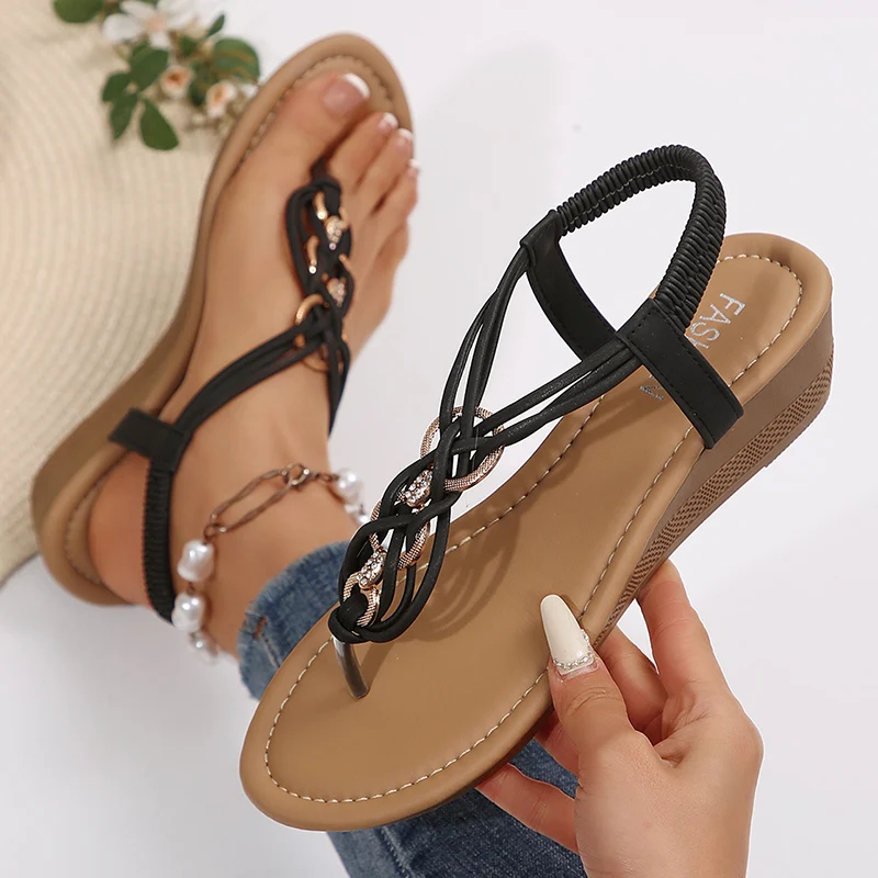 Women's Summer Braided Strap W - Elastic Waistband Roll ulasan dan harga