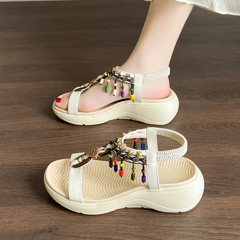 2026 New Casual Round Toe Open - Elastic Waistband Roll ulasan dan harga
