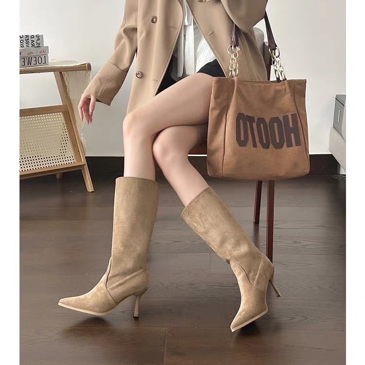 Cow Suede Mid-calf Modern Boot - Sewing Nylon ulasan dan harga