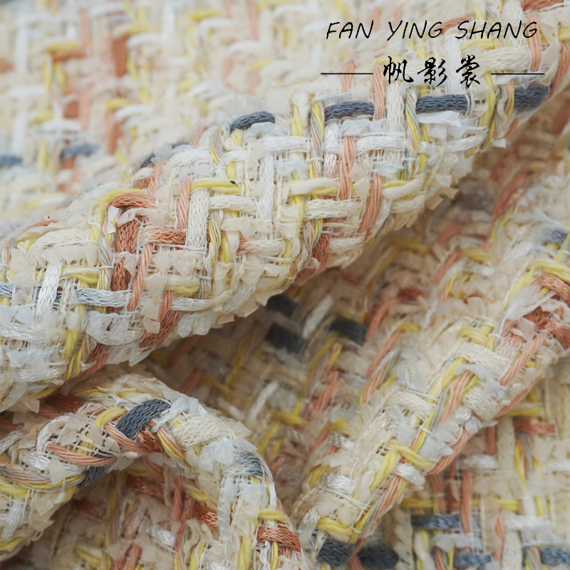 2026 New Fashion White Gray Or - Sewing Tweed Fabric ulasan dan harga