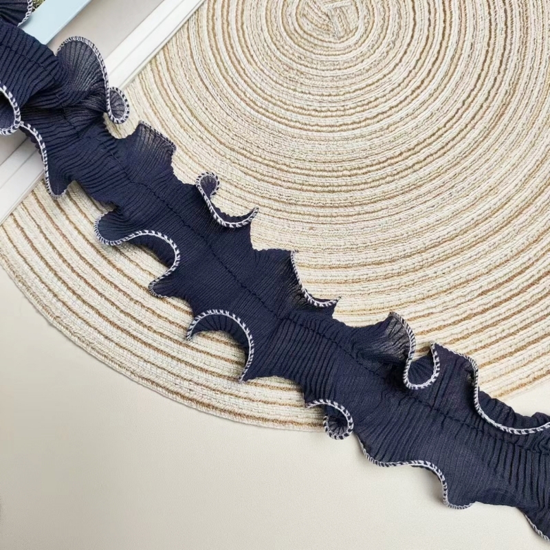 Dark blue Chiffon center Pleat - Textile Sewing Factory ulasan dan harga