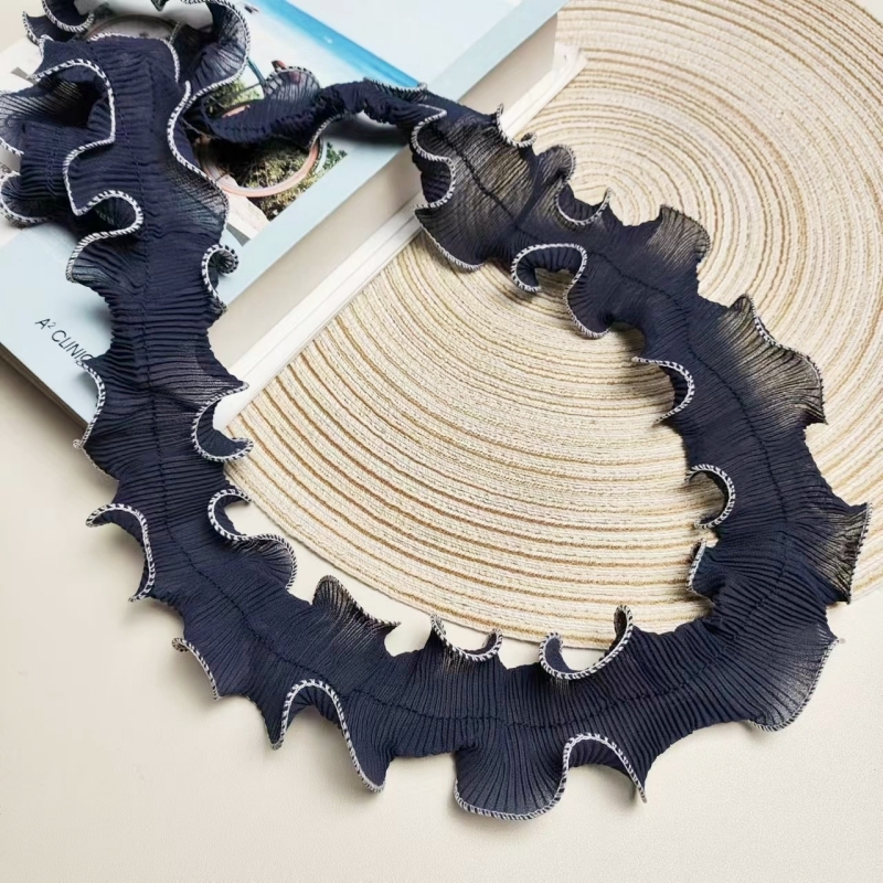 Dark blue Chiffon center Pleat - Textile Sewing Factory ulasan dan harga