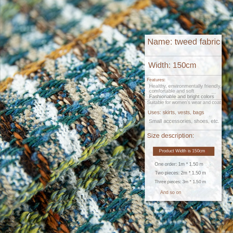 Plaid Tweed Fabric  By The Met - Sewing Tweed ulasan dan harga