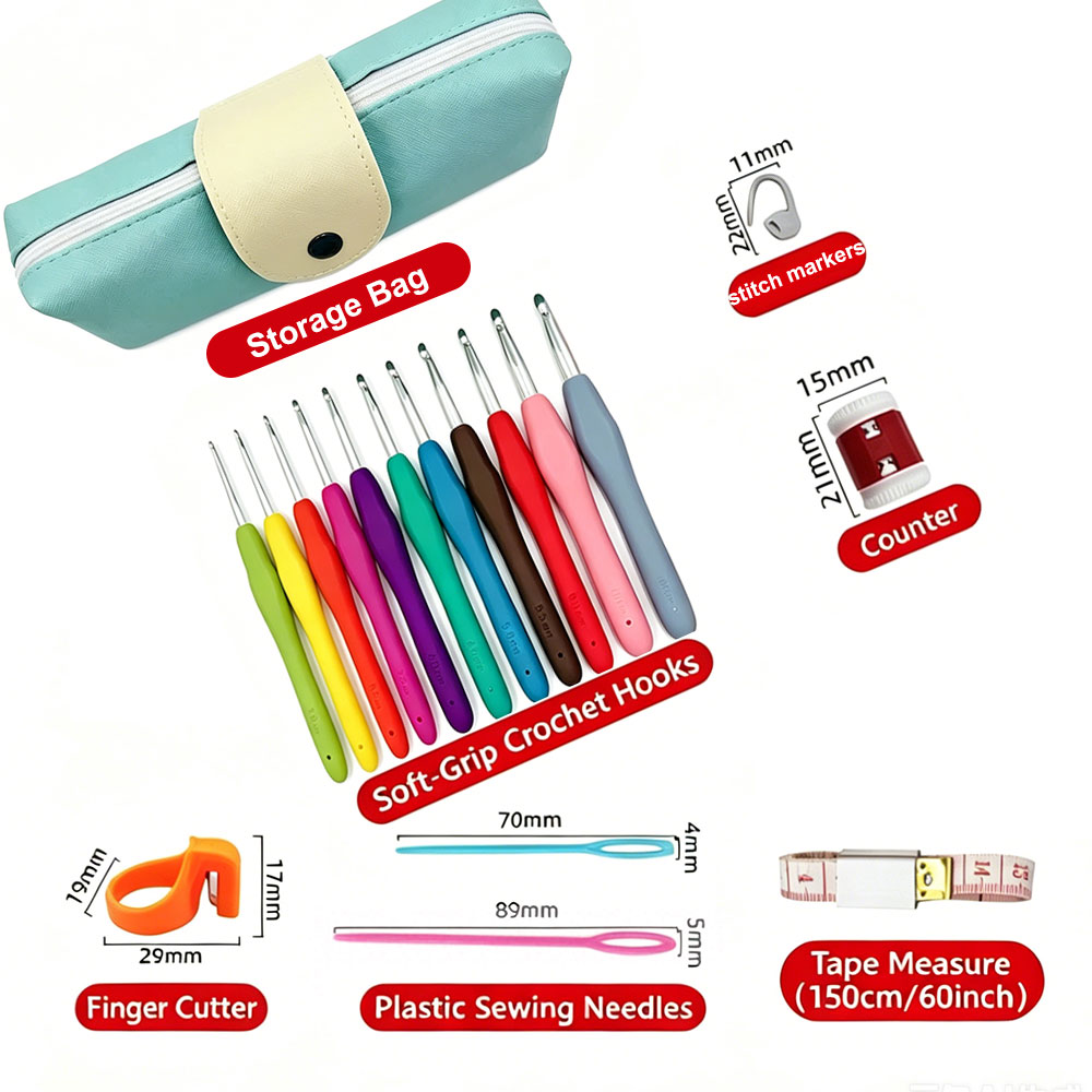 37pcs Crochet Hooks Kits with  - Textile Sewing Kit ulasan dan harga