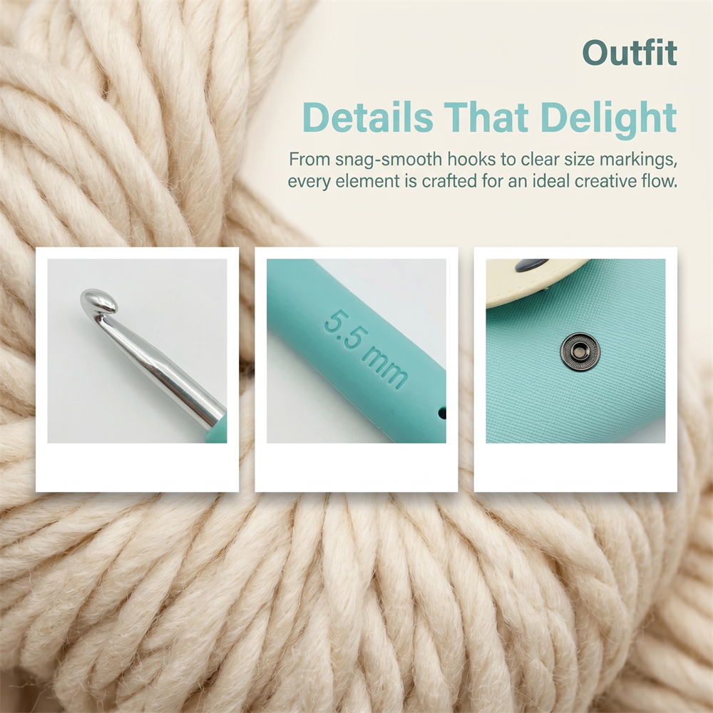 37pcs Crochet Hooks Kits with  - Textile Sewing Kit ulasan dan harga