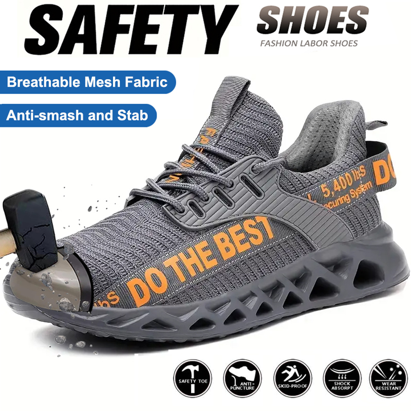 Steel Toe Safety Shoes for Men - Sewing Net ulasan dan harga