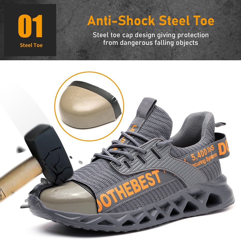 Steel Toe Safety Shoes for Men - Sewing Net ulasan dan harga